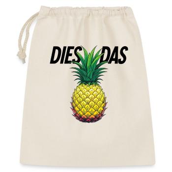 Dies Das Ananas - Geschenkbeutel aus Baumwolle (40 x 50 cm) - Natur - Vorne