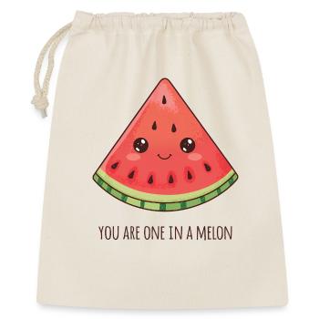 Kawaii Wassermelonenscheibe Lustiger Motivationsspruch - Geschenkbeutel aus Baumwolle (40 x 50 cm) - Natur - Vorne