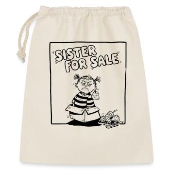 Nervige Schwester Shirt hoodie sister for sale - Geschenkbeutel aus Baumwolle (40 x 50 cm) - Natur - Vorne