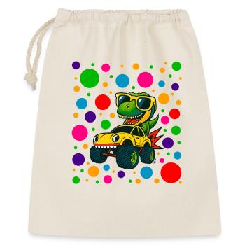 Pilote de dinosaure en neon dots - Sac cadeau 40 x 50 cm - nature - Devant