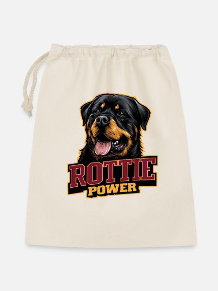 Rottie Power Rottweiler Design - Geschenkbeutel aus Baumwolle (40 x 50 cm) - Natur