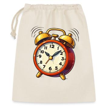 Wecker Comic Uhr - Geschenkbeutel aus Baumwolle (40 x 50 cm) - Natur - Vorne