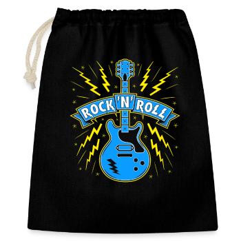 Rock 'n' Roll Gitarre - Geschenkbeutel aus Baumwolle (40 x 50 cm) - Schwarz - Vorne