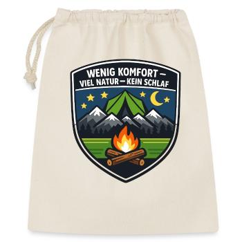 Wenig Komfort – Viel Natur Campbadge - Geschenkbeutel aus Baumwolle (40 x 50 cm) - Natur - Vorne