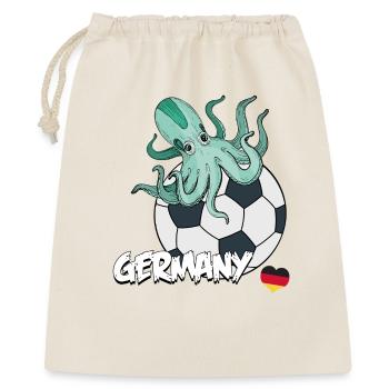 Oktopus auf Fußballball Germany - Geschenkbeutel aus Baumwolle (40 x 50 cm) - Natur - Vorne