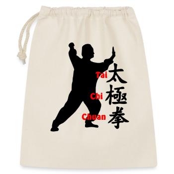 Chinesisches Zeichen und Text Taichi Chuan - Geschenkbeutel aus Baumwolle (40 x 50 cm) - Natur - Vorne