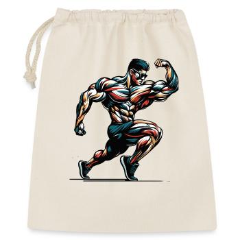 Bodybuilder musclé en pose pour la salle de sport - Sac cadeau 40 x 50 cm - nature - Devant