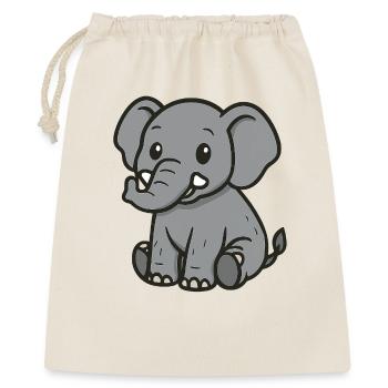 Niedlicher Cartoon-Elefant – Sanfter Riese - Geschenkbeutel aus Baumwolle (40 x 50 cm) - Natur - Vorne