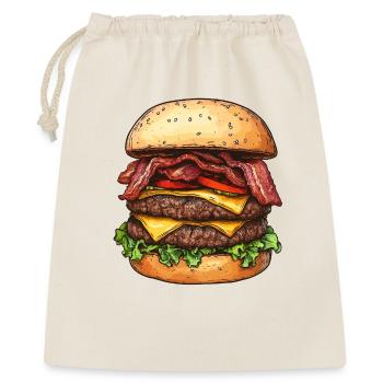Double Bacon Cheeseburger :) - Geschenkbeutel aus Baumwolle (40 x 50 cm) - Natur - Vorne