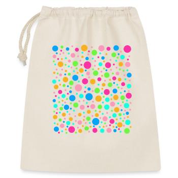 Fleckiges Regenbogen-Punkte-T-Shirt - Geschenkbeutel aus Baumwolle (40 x 50 cm) - Natur - Vorne
