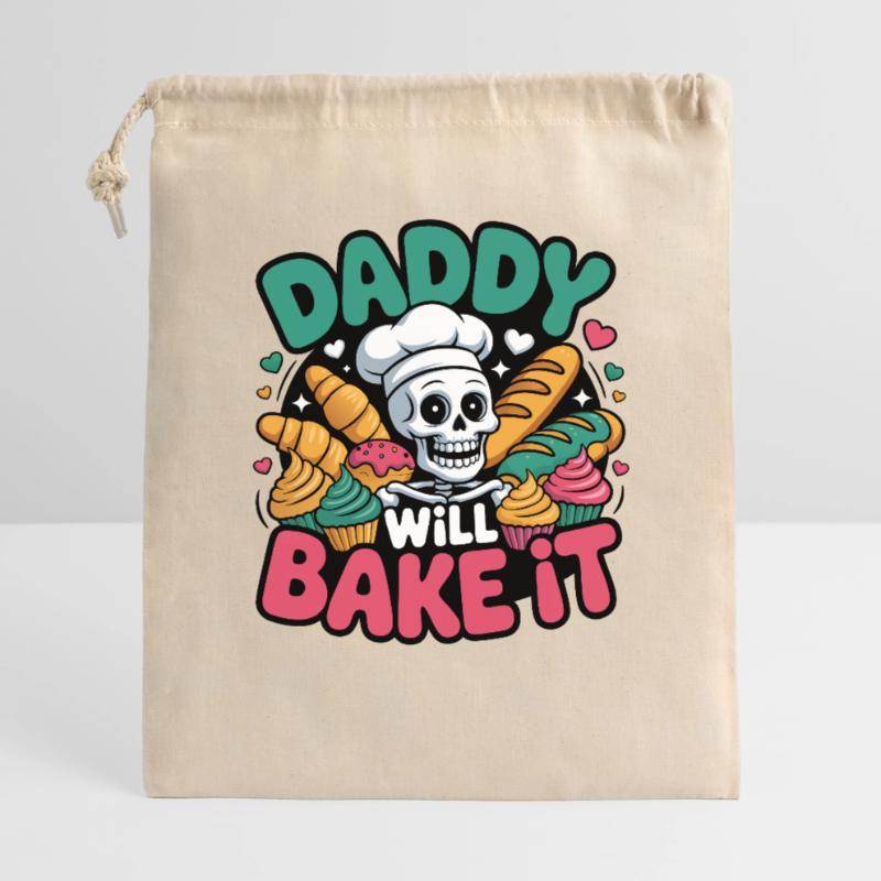 Daddy Will Bake It. Funny Skeleton Baker Design Gift Bag 40 x 50 cm