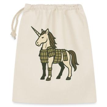 Samurai-Rüstung Einhorn-Krieger-Fantasy-Design - Geschenkbeutel aus Baumwolle (40 x 50 cm) - Natur - Vorne