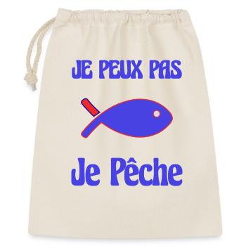 FISCH. ICH KANN NICHT. ICH HABE GEFISCHT. SINNER. HUMOR. - Geschenkbeutel aus Baumwolle (40 x 50 cm) - Natur - Vorne