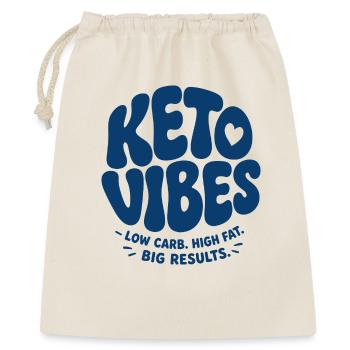 Keto Vibes Low Carb High Fat - Gift Bag 40 x 50 cm - nature - Front