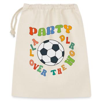 Kunterbunte Fußballparty Weltweit - Geschenkbeutel aus Baumwolle (40 x 50 cm) - Natur - Vorne