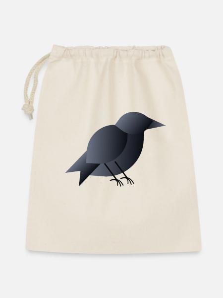 Geometrischer dunkelblauer Vogel - Geschenkbeutel aus Baumwolle (40 x 50 cm) - Natur
