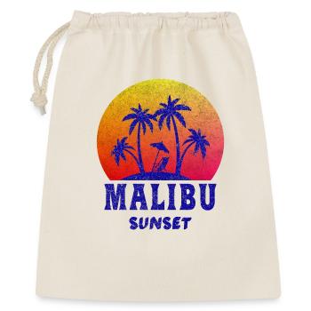 Malibu Sunset / Kalifornien / Geschenk / Retro - Geschenkbeutel aus Baumwolle (40 x 50 cm) - Natur - Vorne
