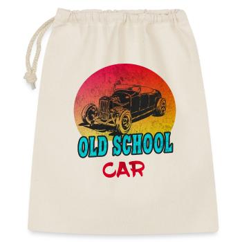 Old School Car Vintage / Geschenk Oldtimer Auto - Geschenkbeutel aus Baumwolle (40 x 50 cm) - Natur - Vorne