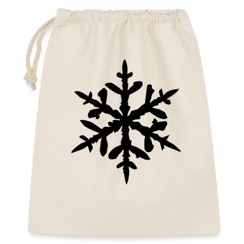 Schneeflocke - Geschenkbeutel aus Baumwolle (40 x 50 cm) - Natur - Vorne