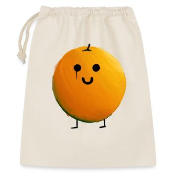 Orange - Geschenkbeutel aus Baumwolle (40 x 50 cm) - Natur - Vorne