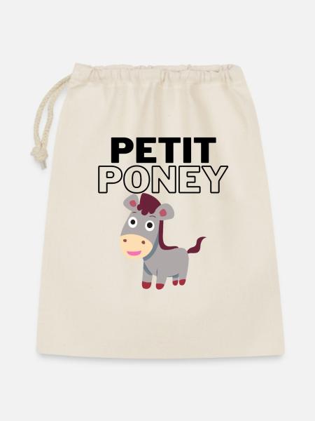 Kleines Pony - Geschenkbeutel aus Baumwolle (40 x 50 cm) - Natur