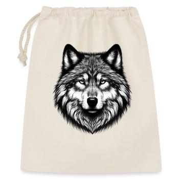Wolf - Geschenkbeutel aus Baumwolle (40 x 50 cm) - Natur - Vorne