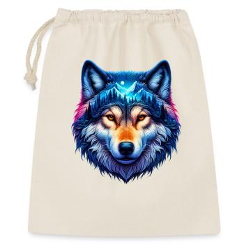 Wolf - Geschenkbeutel aus Baumwolle (40 x 50 cm) - Natur - Vorne