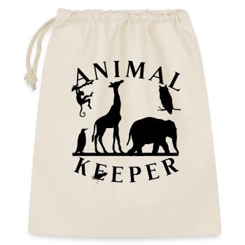 Lustiger Tierpfleger Spruch- Tierhalter - Geschenkbeutel aus Baumwolle (40 x 50 cm) - Natur - Vorne