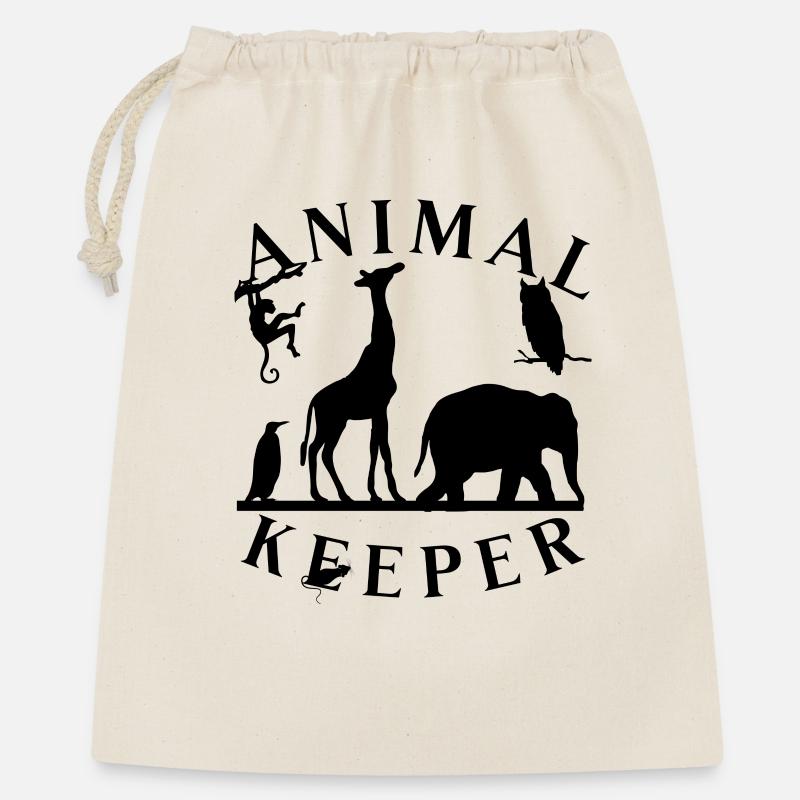 Lustiger Tierpfleger Spruch- Tierhalter - Geschenkbeutel aus Baumwolle (40 x 50 cm) - Natur