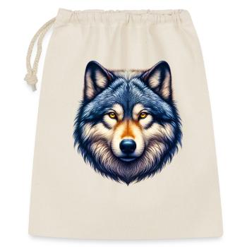 Wolf - Geschenkbeutel aus Baumwolle (40 x 50 cm) - Natur - Vorne