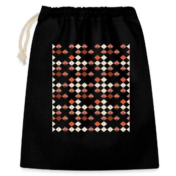 Geometrisches Rauten Quilt Muster - Geschenkbeutel aus Baumwolle (40 x 50 cm) - Schwarz - Vorne
