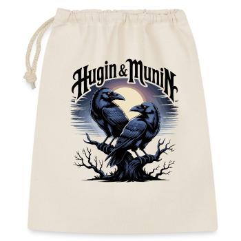 Hugin und Munin - Wächter der Gedanken - Geschenkbeutel aus Baumwolle (40 x 50 cm) - Natur - Vorne