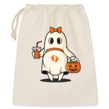 Halloween Fantôme enceinte avec sac citrouille - Sac cadeau 40 x 50 cm - nature - Devant