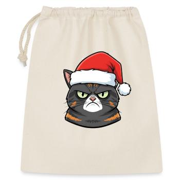 Grimmiger Weihnachtskater anti weihnachts katze - Geschenkbeutel aus Baumwolle (40 x 50 cm) - Natur - Vorne