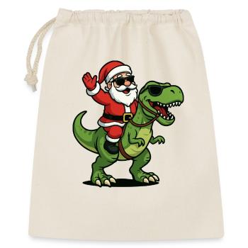 Christmas T Rex with Santa Swag - Gift Bag 40 x 50 cm - nature - Front