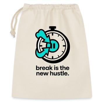 break is the new hustle - Geschenkbeutel aus Baumwolle (40 x 50 cm) - Natur - Vorne