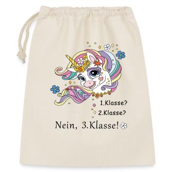 Schulkind 3.Klasse - Geschenkbeutel aus Baumwolle (40 x 50 cm) - Natur - Vorne