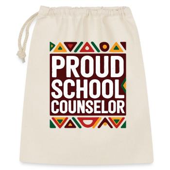 Proud School Counselor | Geometric Pattern - Gift Bag 40 x 50 cm - nature - Front