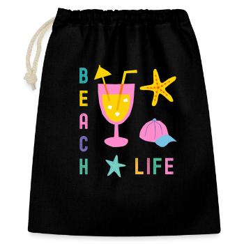 Vie de plage style été - Sac cadeau 40 x 50 cm - noir - Devant
