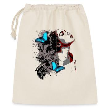 Floral Face and Blue Butterflies - Gift Bag 40 x 50 cm - nature - Front