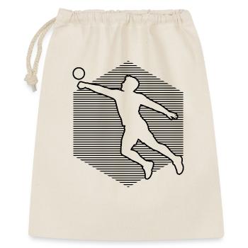 Geschenkidee für einen Faustball-Fan mit Faustball - Geschenkbeutel aus Baumwolle (40 x 50 cm) - Natur - Vorne