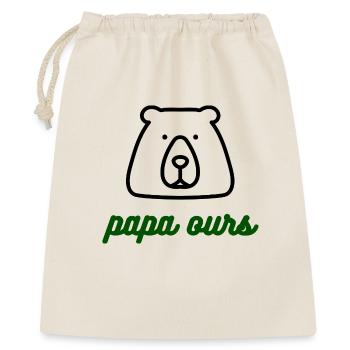 Papa-ours-logo - Geschenkbeutel aus Baumwolle (40 x 50 cm) - Natur - Vorne