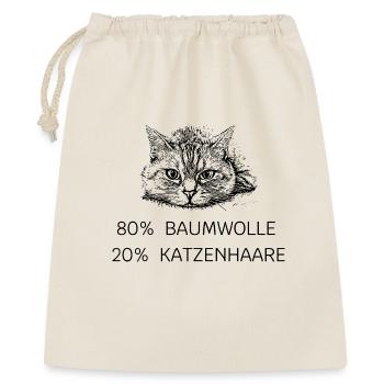 80% Baumwolle - 20% Katzenhaare  - Geschenkbeutel aus Baumwolle (40 x 50 cm) - Natur - Vorne