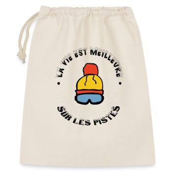la vie est meilleure sur les pistes - Sac cadeau 40 x 50 cm - nature - Devant