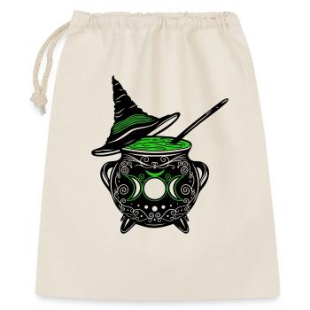 Hexenkessel Hexenhut Hexen Walpurgisnacht - Geschenkbeutel aus Baumwolle (40 x 50 cm) - Natur - Vorne
