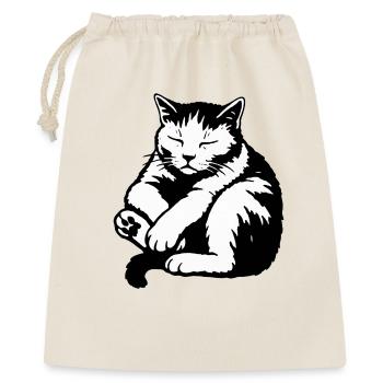 Silhouette du chat endormi - Sac cadeau 40 x 50 cm - nature - Devant