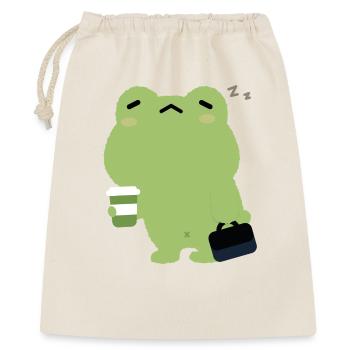 Tired Frog with Coffee and Briefcase - Gift Bag 40 x 50 cm - nature - Front