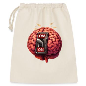 Brain on - always - Geschenkbeutel aus Baumwolle (40 x 50 cm) - Natur - Vorne