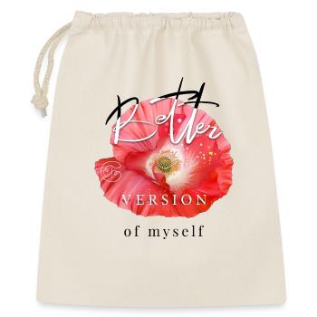 Better version of myself Inspirierender Spruch - Geschenkbeutel aus Baumwolle (40 x 50 cm) - Natur - Vorne
