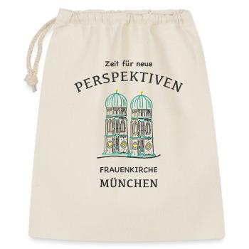 München, Wahrzeichen Dom, Frauenkirche, Bayern - Geschenkbeutel aus Baumwolle (40 x 50 cm) - Natur - Vorne